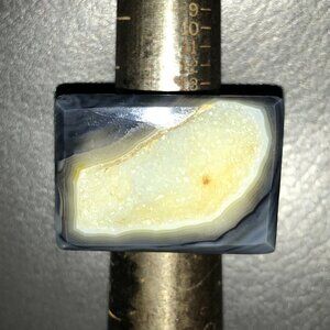 New Polished Agate Geode w/Druzy Interior Statement Ring -SZ 6.5